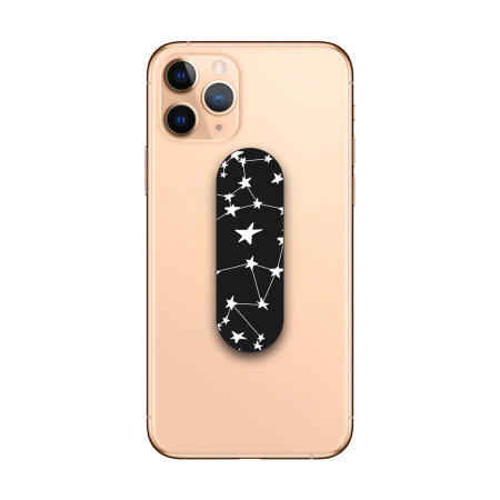 Lovecases White Stars and Moon Black Phone Loop and Stand