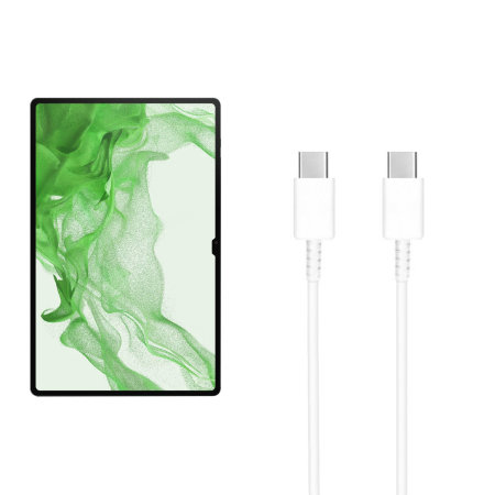 Official Samsung 1m white USB-C to USB-C PD Cable - For Samsung Galaxy Tab S9 Ultra
