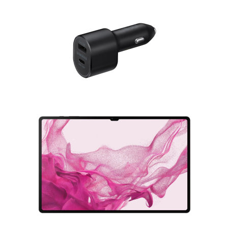 Official Samsung 60W Dual Port PD USB-C Fast Car Charger & Cable - For Samsung Galaxy Tab S9 Plus