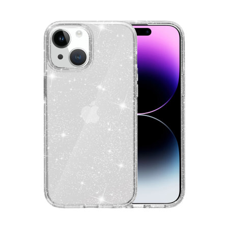 Olixar Clear Glitter Tough Case For iPhone 15 Plus Mobile Fun