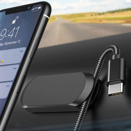 Flat Universal Magnetic Car Phone Mount and Cable Tidy