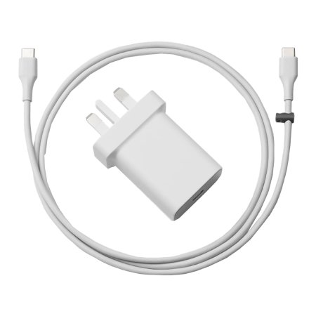 Official Google 18W USB-C Charger with White Type-C Cable - For Google Pixel 8 Pro