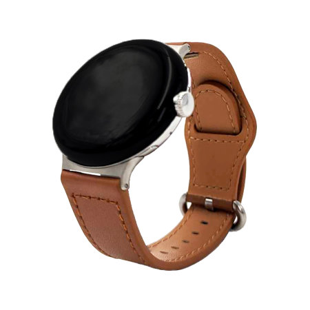 Olixar Genuine Leather Brown Band - For Google Pixel Watch 2