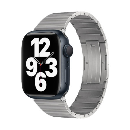 Olixar Silver Titanium Metal Links Band - For Apple Watch Series 7