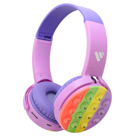 Vybe Purple Fidget Popper Wireless On-Ear Headphones For Kids