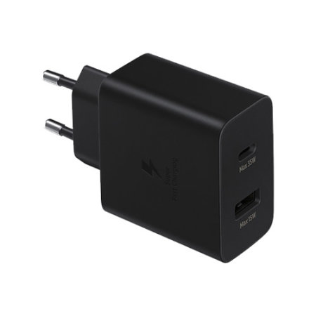 Official Samsung 35W PD Fast Charging USB-C & USB-A EU Travel Charger - For Samsung Galaxy Tab A9 Plus