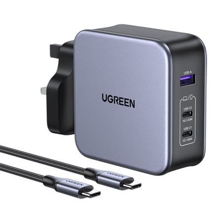 UGREEN 3 Port GaN 65W PD Wall Charger Black - Incredible Connection