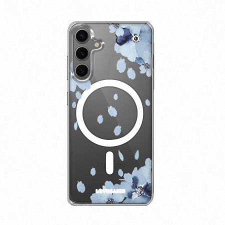 LoveCases MagSafe Blue Floral Clear Case - For Samsung Galaxy S24