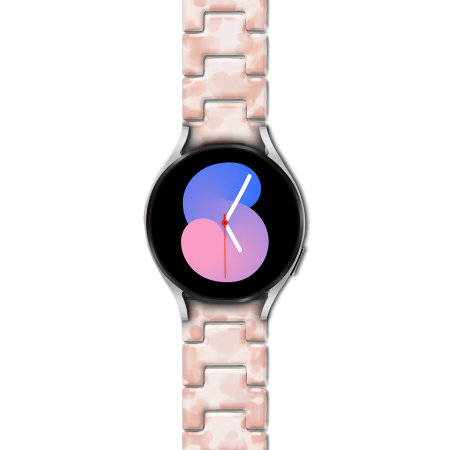 LoveCases Light Pink Tortoise Shell Resin Links Band - For Samsung Galaxy Watch 5