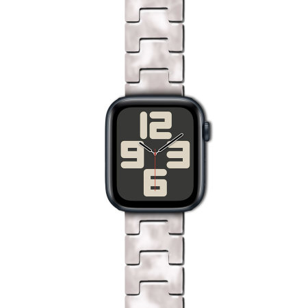 LoveCases White Resin Links Band - For Apple Watch SE 2023 44mm