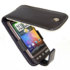 HTC Desire Alu Ledertasche Flip Design in schwarz 1
