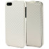 Slimline Carbon Fibre-Style iPhone 5S / 5 Flip Case - White 1