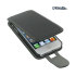 PDair Leren Case voor iPhone 5S / 5 Flip Type met Clip - Zwart 1