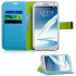 Samsung Galaxy Note 2 Wallet Stand Case - Blue / Green 1