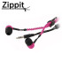 Zippit 3.5mm Anti-Tangle Earphones - Pink 1