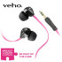 Veho 360 InEar Kopfhörer Noise Isolating Flat Flex Cord Pink 1