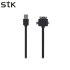 STK 3 In 1 Data and Charging Cable with 8Pin Connector - Black 1
