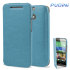 Pudini HTC One M8 2014 Leather Style Flip Case in Blau 1
