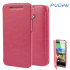 Pudini HTC One M8 2014 Leather Style Flip Case in Pink 1