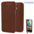 Pudini HTC One M8 Leather-Style Flip Case - Brown 1
