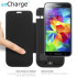 enCharge Samsung Galaxy S5 Power Jacket Flip Case 4800mAh - Black 1