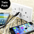 UK Power Socket with USB Charging Wall Plate Twin pack 1