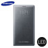 Official Samsung Galaxy Note 4 LED Flip Wallet Cover - Charcoal Grey 1