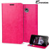 Encase Leather-Style Nexus 6 Wallet suojakotelo - Kuuma pinkki 1