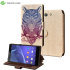 Create and Case Sony Xperia Z3 Compact Book Case - Warrior Owl 1