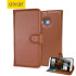 Olixar Leather-Style HTC One M9 Wallet Case - Brown 1