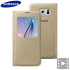 Officiële Samsung Galaxy S6 S View Fabric Premium Cover Case - Goud 1