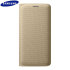 Original Galaxy S6 Edge Tasche Flip Wallet Fabric Cover - Gold 1