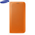 Official Samsung Galaxy S6 Edge Flip Wallet Cover - Orange 1