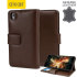 Olixar Sony Xperia Z3+ Genuine Leather Wallet Case - Brown 1