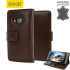 Olixar HTC One M9 Genuine Leather Wallet Case - Brown 1