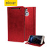 Olixar HTC One M9 Plus Kunstledertasche Wallet Stand Case in Rot 1