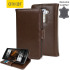 Olixar Premium Genuine Leather LG G4 Wallet Case - Brown 1