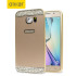 Bumper de metal Bling Crystal para Samsung Galaxy S6 -Dorada 1