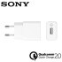 Officiele Sony UCH10 Qualcomm2.0 Quick EU oplader en kabel - Wit 1