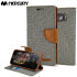 Mercury Canvas Diary Samsung Galaxy S6 Wallet Case - Grey / Camel 1