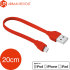 Urban Revolt Flat Non-tangle MFi Lightning Cable 20cm - Red 1