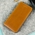 Moncabas Classic Genuine Leather iPhone SE Wallet Case - Camel Brown 1