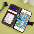 Olixar Leather-Style iPhone SE Wallet Stand Case - Brown 1
