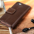 Olixar Genuine Leather iPhone SE Wallet Case - Brown 1