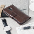 Olixar Genuine Leather Moto G4 Wallet Stand Case - Brown 1