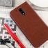 Olixar Leather-Style Moto G4 Plus Wallet Stand Case - Brown 1