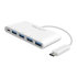 Macally USB-C 4 Port USB 3.1 Hub + USB-C Charging Adapter - White 1