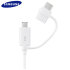 Official Samsung 2-in-1 Charge & Sync USB-C & Micro USB Cable - White 1
