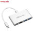 Promate uniHub-C 4-in-1 Compact USB-C Hub with Power Delivery - Silver 1
