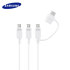 Official Samsung 3-in-1 Micro USB / USB-C Charging Cable - White 1